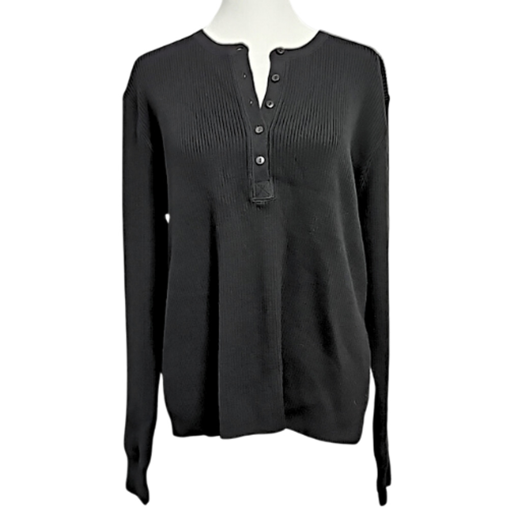 Ralph Lauren Womens 100% Wool Sweater Henley Type Front Size XL
